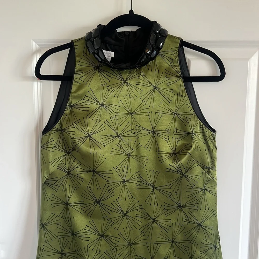 Urban Chic Green Shimmer London Times Dress beaded neckline 8 - Picture 2 of 7